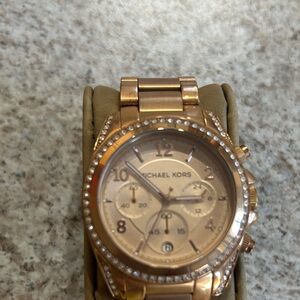 Michael Kors Women's Watch in Rose Gold with Crystal Accents